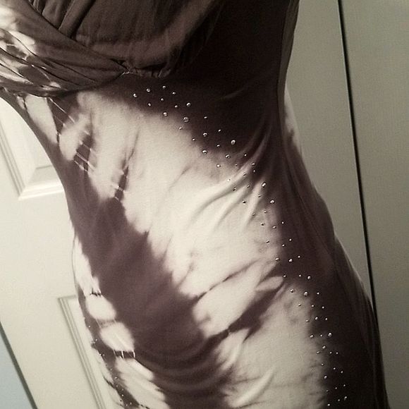 INC INTERNATIONAL CONCEPTS Maxi Tie- dye Silver Studded Burst Dress SZ Xsmall - Picture 4 of 9
